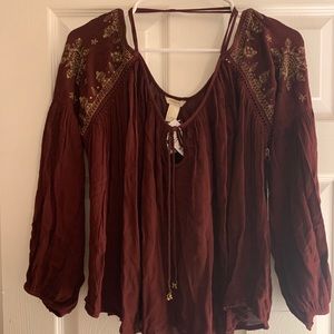 Forever 21 Bohemian off the shoulder blouse